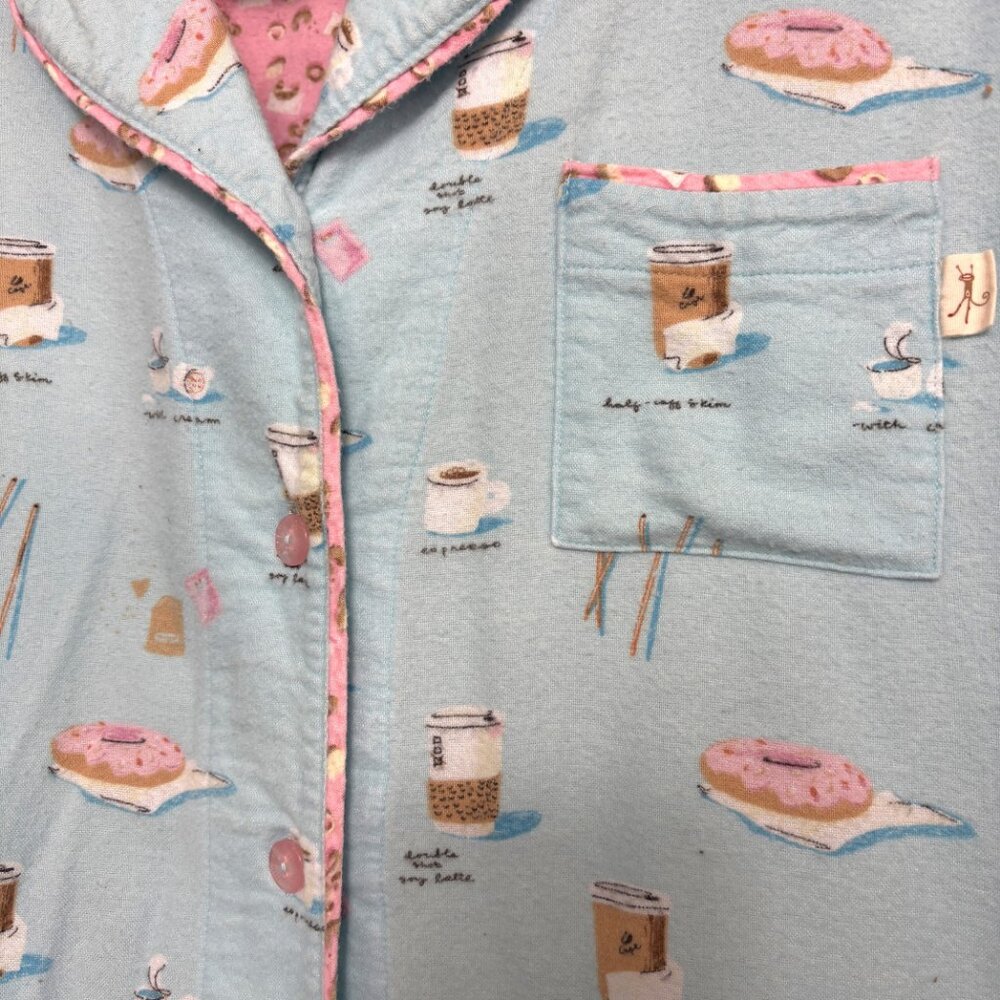 Munki Munki Bamboo Cotton 2-pc Pajama Set Coffee Donuts Size Medium - Picture 5 of 16